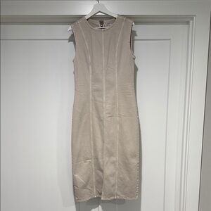 Abercrombie & Fitch Cream Sheath Dress Sleeveless Crew Neck